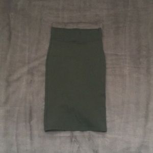olive green pencil skirt